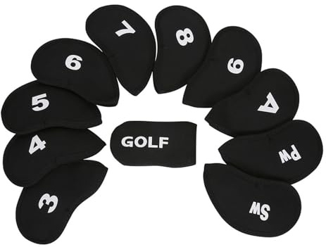Capuchons de Club de - 10 Housses de Club de avec étiquette brodée - Couvre-Club de Driver - Accessoires de pour Hommes - Protégez Vos Clubs avec Style