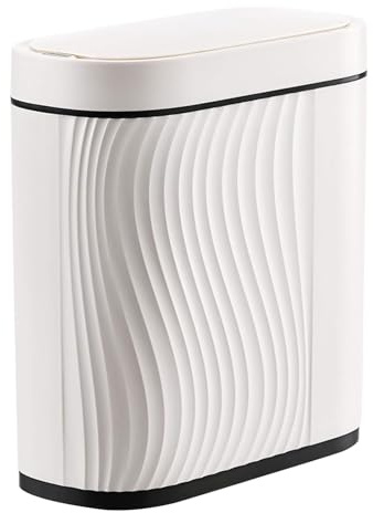 Mülleimer 8l, Smart Sensor Mülleimer Küche mit Deckel, Kosmetikeimer, Mülleimer Bad, Geruchsdicht & Wasserdicht, No Noise, Touchless26,5 x 29.5 x 14 cm (Weiß)