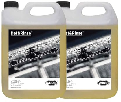 Unox DET&RINSE For Rotor.KLEAN 2 × 5 l Detergente professionale per forno per la pulizia automatica in serie 5E Mezzi speciali per ammortizzatori combinati Mind.Maps ChefTop BAKERTOP