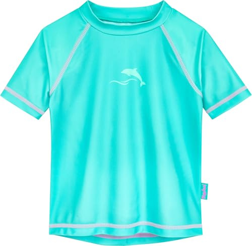 Playshoes Unisex Kinder Badeshirt Rash-Guard-Shirt, Türkis Batik, 146-152
