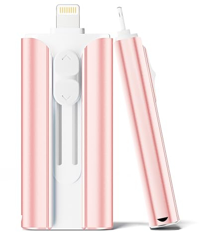 MFi Certified 256GB Flash Drive for iPhone Thumb Drive, USB Memory Stick iPhone Flash Drive Photo Stick for Photos Videos, High Speed External Storage Jump Drive for iPhone/iPad/Android/PC(Rose Pink)