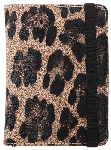 SOESFOUFU Porta Passaporto con Stampa Leopardata Elegante da Viaggio in Pu Leggero con Slot Multipli per Carte e Protezione Biglietti, Adatto per Uomini e Donne