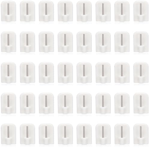 Teouuas 40 Piezas Ganchos Adhesivos para Ventanas, Gancho de Barra Cortina