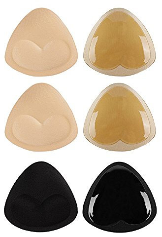 TopBine Bra Inserts Self-Adhesive Bra Pads Inserts Removable Silicone Breast Lift Sticky Cups(3 Pairs)