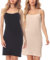 Merry Style Damen Unterkleid kurz Petticoat Knielänge einstellbare Träger 2Pack MS10-203(2Pack-Schwarz/Beige, XL)