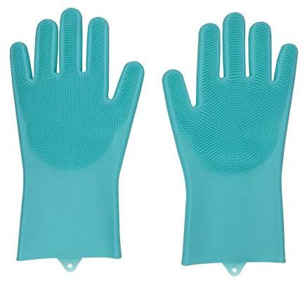 Spülhandschuhe mit Wash Scrubber, Silikon Geschirrspülhandschuhe, Silikon Spülhandschuhe, Magische Geschirrspülhandschuhe, Reinigungsschwammhandschuhe, GeschirrsPülhandschuhe, für Reinigung, Küche