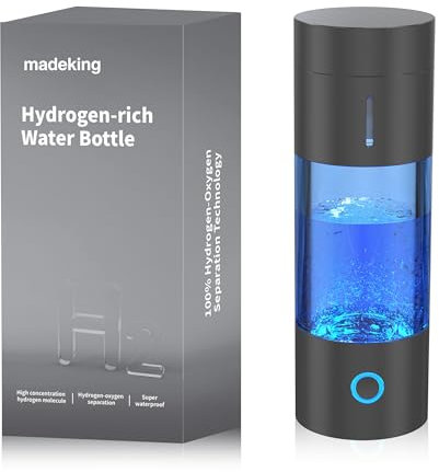 madeking Hydrogen Water Generator Bottle - with SPE and PEM Technology, Rechargeable Hydrogen Rich Water Cup Water Ionizer Portable Machine& Maker for Home and Fitness Daily Drinking (black)