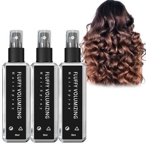 3 x Fluffy Voluminous Hair Spray, Fluffy Volumising Hair Spray, Hair Thickening Spray, Hair Styling Volume Spray, Pump Hair Extra Volume Spray, Hair Styling Volume Magic Spray Hair Spray for Volume