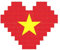 Vietnamese Flag Print Building Brick Block Puzzle Heart Shape Brick Puzzle 3D Jigsaw DIY Home Decor