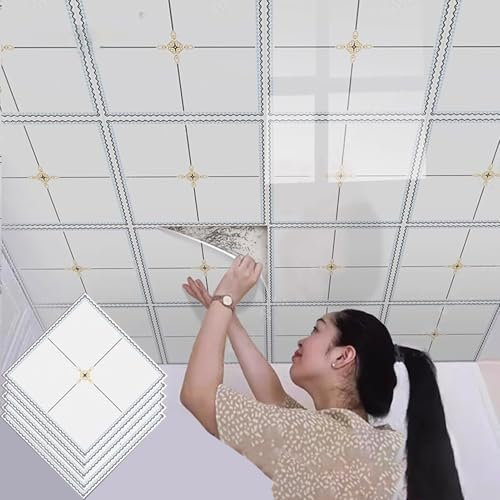 HWLL Panel Decorativo Pared y Techos Paneles de Techo de Espuma de PVC de 30 X 30 Cm, Autoadhesivos, para Cubrir Grietas y Manchas en Baños, Dormitorios, Oficinas y Cocinas(20pcs)