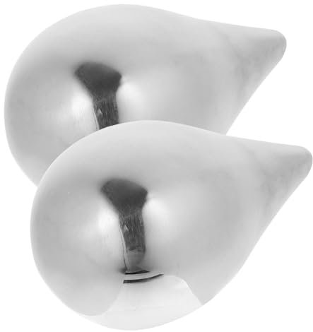 Healifty Stainless Steel Whiskey Stones Reusable Ice Cubes Food-grade 304 Metal Wine Rocks Wear-resistant 2pcs Set for Whiskey Bar Household Use