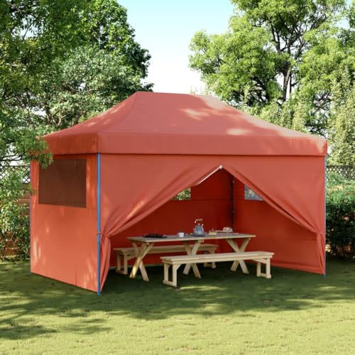 Vikbart festtält pop-up med 4 sidoväggar terrakotta