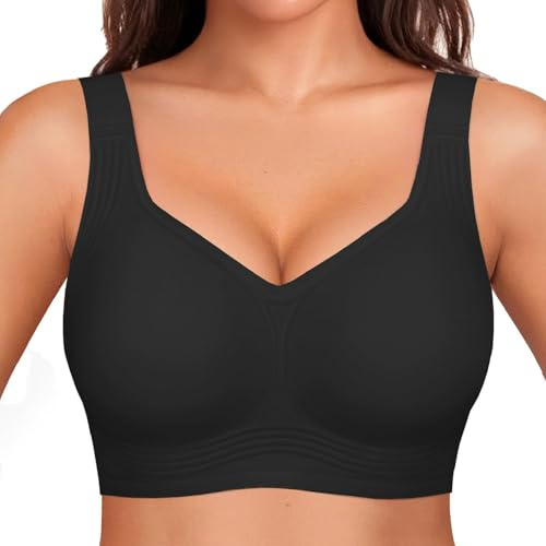 CheChury Sujetadores sin Aros Mujer Sujetador Push Up sin Costuras con Relleno Bralette Cuello en V Sexy Sostenes Básicos Sujetador Bandolera Ajustable Reductores Comodos Bra Deportivo Suaves Elástico