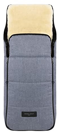 WERNER CHRIST BABY, Kinderwagen-Fußsack CORTINA – Thermo Winterfußsack (Kinder ab 6 - bis 36 Monate), mit herausnehmbarer Lammfelleinlage, medizinisches Fell, in Blue (blau-meliert)