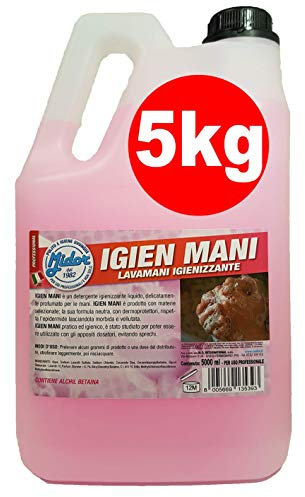 Sapone mani igienizzante liquido IGIEN MANI 5kg con dermoprotettori, delicato, mani morbide e profumate 5000ml - Midor
