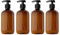 Kitchnexus 4 Stück 300/500ml Seifenspender Lotionspender Leer Flasche mit Schwarz Lotion Pumpe Spender Ideal für Küche Bad (Braun 300ML)