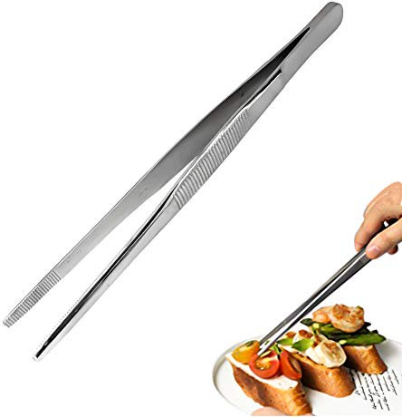 Pinzette per Barbecue in Acciaio Inossidabile da 20 cm 304, Pinzette per Cucina Professionali Pinza, pinzette da Cucina Professionali pinzette per Alimenti a Manico Lungo