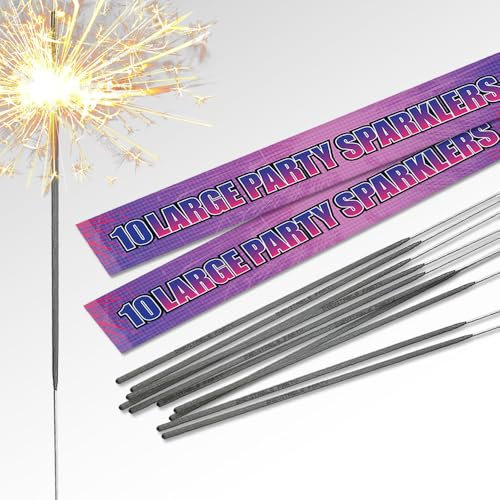 25cm (10) Large Party Sparklers | Handheld Sparklers | Great for any Occasion (20 Sparklers)