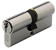 Vachette - Cilindro de bloqueo mecánico para puerta, doble entrada, 30 x 90 mm, mecanismo de 5 pasadores seguros, 3 llaves, instalación fácil, garantía de 2 años, acabado niquelado