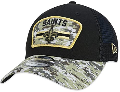 New Era Salute to Service 9Forty Adjustable Cap New Orleans Saints Schwarz Camouflage, Size:OneSize