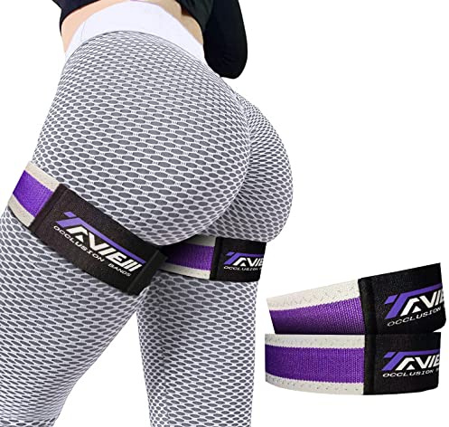 TAVIEW Bandes d'occlusion pour les fessiers et hanches, de restriction la circulation sanguine, résistance en tissu exercer vos fesses, squats, cuisses, fitness Violet gris