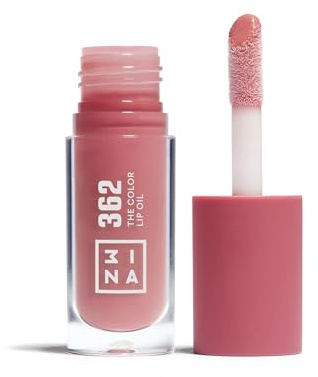 3INA MAKEUP - The Color Lip Oil 362 - Rose - Baume à Lévre avec Acide Hyaluronique - Rouges à Lèvres 24H Hydratation - Masque à Lèvres Hydratant - Lip Gloss Repulpant - Vegan - Cruelty Free