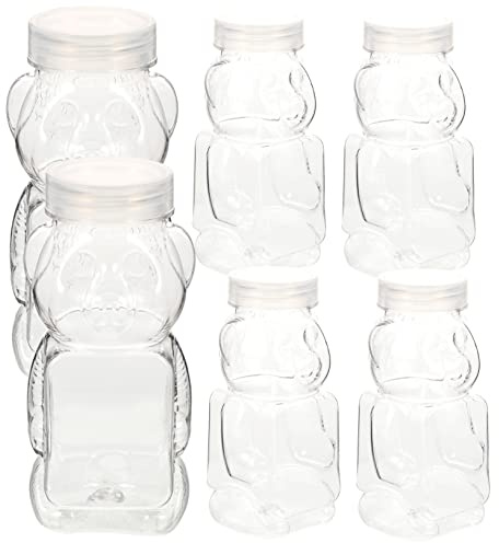BESTonZON 6 Pièces De Miel Pot De Miel En Petits Pots De Colle Pot De Miel En Récipient De Miel Conteneurs De Confiture Clairs Presser Le