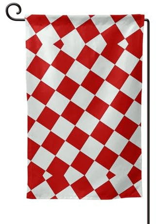 Bandera de rejilla roja romántica de 30,5 x 45,7 cm, banderas de jardín perfectas para decoración de patio y balcón