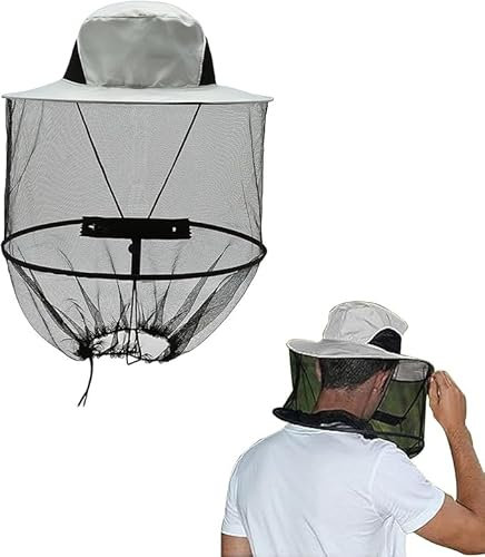 Imkerhut mit Schleier, Moskitonetz Kopfschutz Moskito Hut Mückennetz Kopf Mückenschutz Hut für Outdoor Wandern Camping Gartenarbeit Angeln