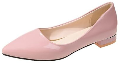 Ballerinas Women's Patent Balerina Shoes Flat Women's Shoes Ballerina Loafers Slip On Pumps Dress Shoes Lace Shoes Mary Jane Shoes Elegant Ballerina Shoes Wedding Shoes Traditional Shoes, pink, 5 UK