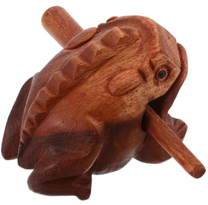 FUTUREORYY Holzfrosch Musikinstrument Percussion Zubehör Lebensecht Klangmusikinstrument Holzinstrument Für Anfänger Frosch-guiro Handhabung Einfach Erlernen
