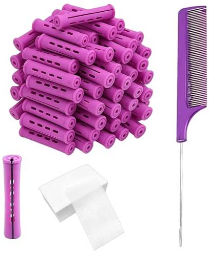 71 rulos de ondas permanentes, juego completo de ondas permanentes de 0,75 pulgadas, rulos pequeños, rulos de pelo corto para cabello natural, herramienta de peinado de pelo largo y corto, papel