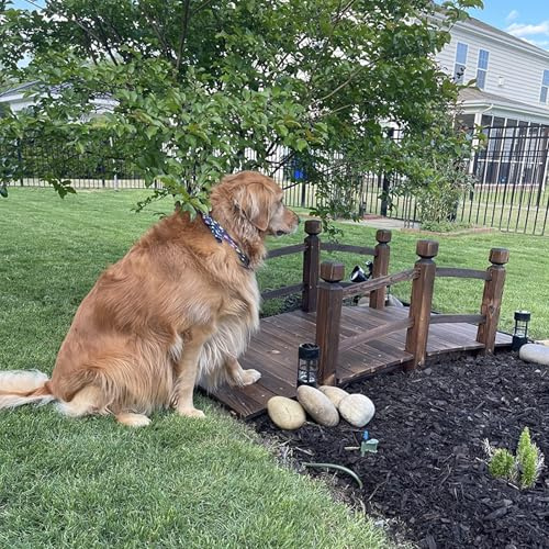WLCGYD Pont de Jardin Pont De Jardin Extérieur en Bois, Pont D'étang 1,5 M 1,4 M 1,8 M pour Décoration De Jardin Japonais, Pont en Arc pour Ruisseaux D'arrière-Cour(140cm)