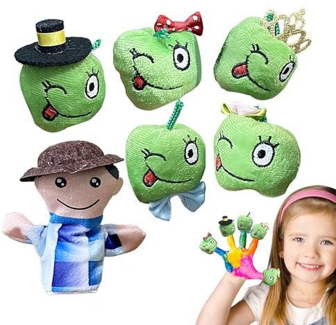 Pupazzi di dita per bambini, 6 pezzi, giocattoli educativi interattivi per bambini, teatro viaggio compleanno scuola prescolare