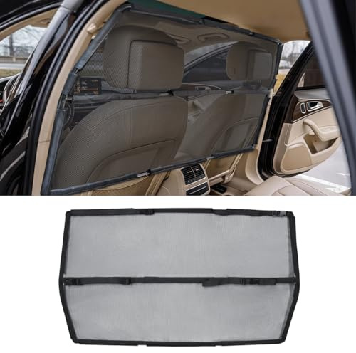 LITTOU Car Dog Barrier Net for Large SUV Trunk 56 More Coverage Car Pet Back Seat Divider with See Through Mesh Cargo Area Gate for Dog (L)