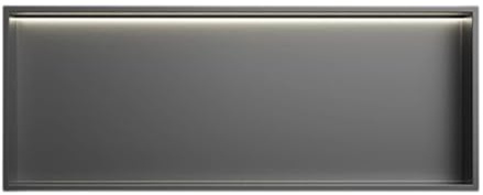 Nicchia per doccia a LED in acciaio inox, moderno organizer senza piastrelle, elegante scaffale da bagno 92 x 32 x 12,5 cm, metallo resistente per un facile accesso ad asciugamani e articoli da