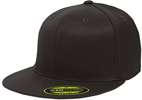 Flexfit Men's 210 Flatbill Premium Fitted Baseball Cap Black