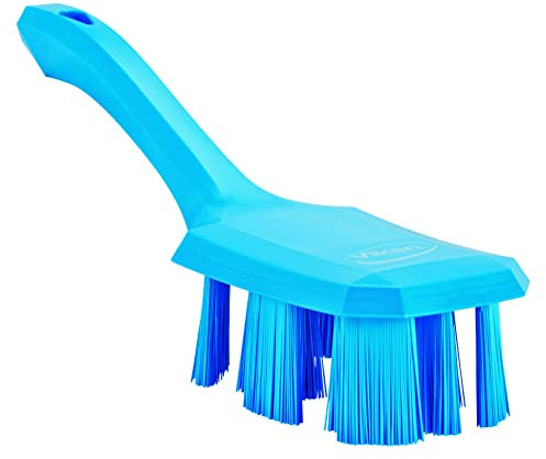 Vikan UST 4179-3 Hand Brush, Blue, Stiff, Short Handle, 70 x 260 mm /10