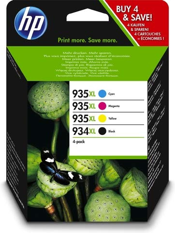 HP Tintenpatrone, 934XL/935XL, original, cyan/magenta/gelb/schwarz, 1.000/825 Seiten (schwarzweiß/farbig) (4 Stück), Sie erhalten 1 Packung á 4 Stück
