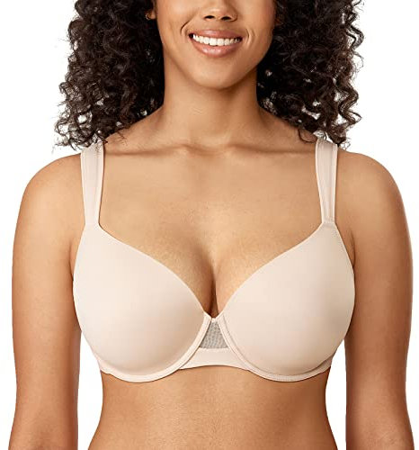 AISILIN BH Damen mit Bügel T-Shirt Große Größen Leicht Gefüttert Beige 105E