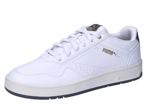 Puma Unisex Adults Court Classic Sneaker, Puma White-Galactic Gray-Puma Gold, 45 EU