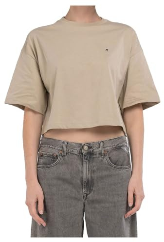 replay cropped T-shirt för kvinnor, 803 Light Taupe, XS