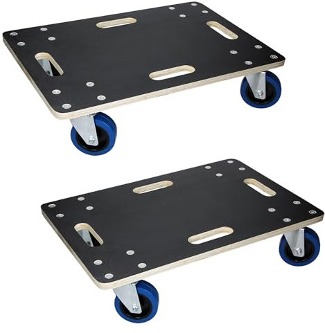 ECD Germany 2X Carrelli da Trasporto Mobili Elettrodomestici 40 x 60 cm Portata Carico Max. 800 kg Piattaforma Girevole Pedana con Ruote in Gomma Base Mobile Sposta Carichi Pesanti Trasloco Oggetti