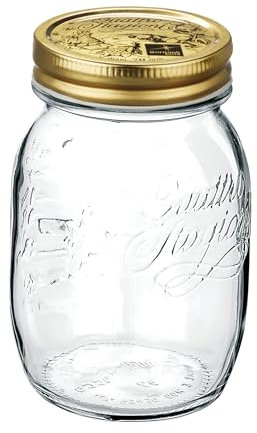 Bormioli Rocco Quattro Stagioni 79209 - Tarros para mermelada (12 unidades, 500 ml, cierre, tapa 70 mm), dorado
