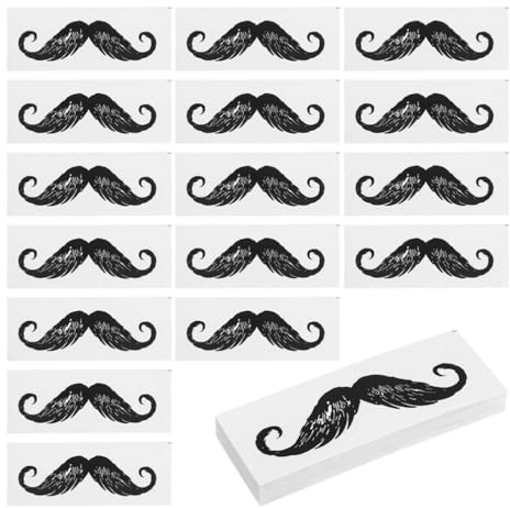 minkissy Lot de 100 pièces de cire de nez pour épilation du nez Cire Moustache de la barbe Faux cire de la moustache Autocollants pour hommes Style a