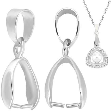 Beebeecraft 30 pieza 925 clips de Pellizco Chapados En Plata de Ley con Cierre de Fianza para Picahielos para Colgantes Conectores Fianzas para Collares En Fabricación de Joyas de Bricolaje