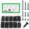 1620 Pcs M2 Screws for Wood Screws Assortment, Self Tapping Screws, Small Self-tapping Screws, Assorted Screws Set, Mixed Cross Flat Head Screws for Drywall Chipboard Furniture Decking Screws(Black)