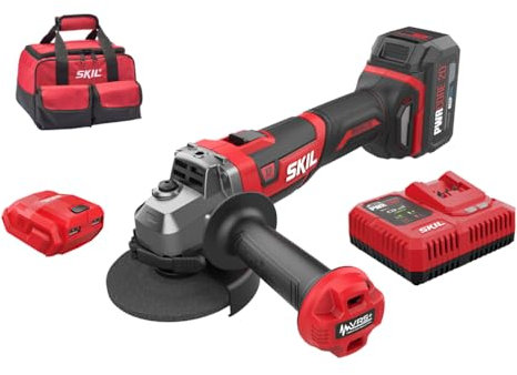Skil Amoladora a batería 3930 DB XP Brushless con adaptador USB, amoladora angular a batería profesional