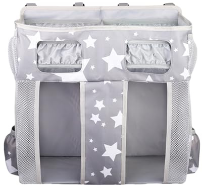 Crib Organizer - Baby Crib Pocket | Babies Bed Storage Bag | Diapers Organisers | Oxford Bedside Storage Pouch | Nursery Pockets Stacker Large Capacity Diapers Bags For Milk Bottle Wipes Bib