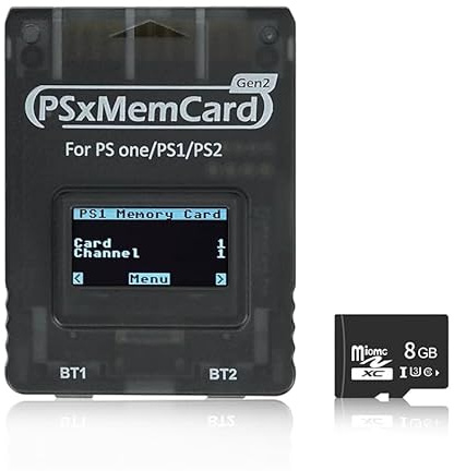 PSxMemCard Gen2 SD2PSX Memory Card for PS1/PS2 - Transparent Black